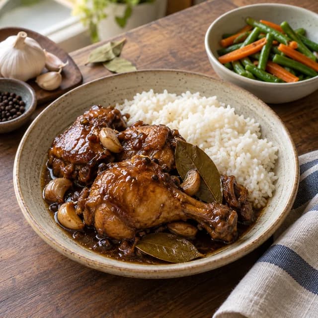 Chicken adobo, a Filipino dish