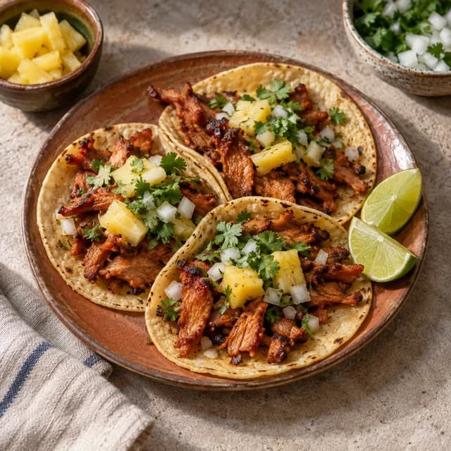 Tacos al pastor, a Mexican dish